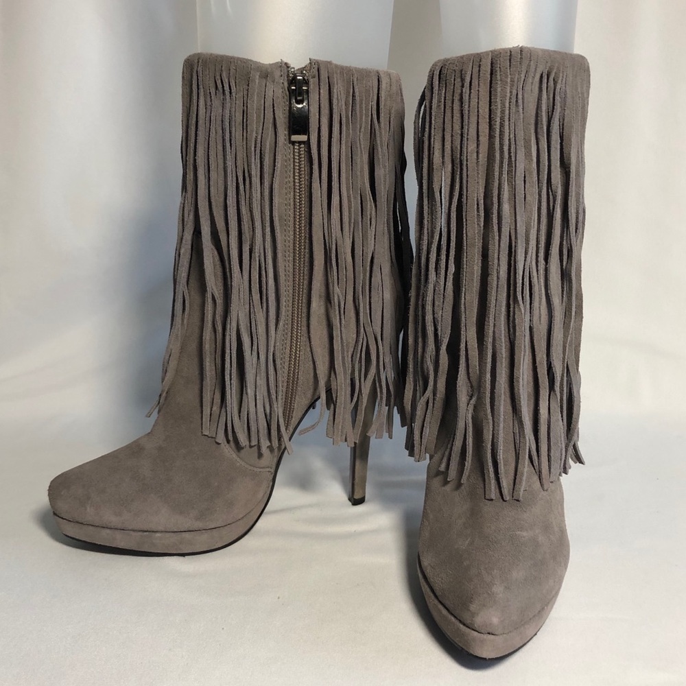 Dan Sara Lilac Fringe Booties